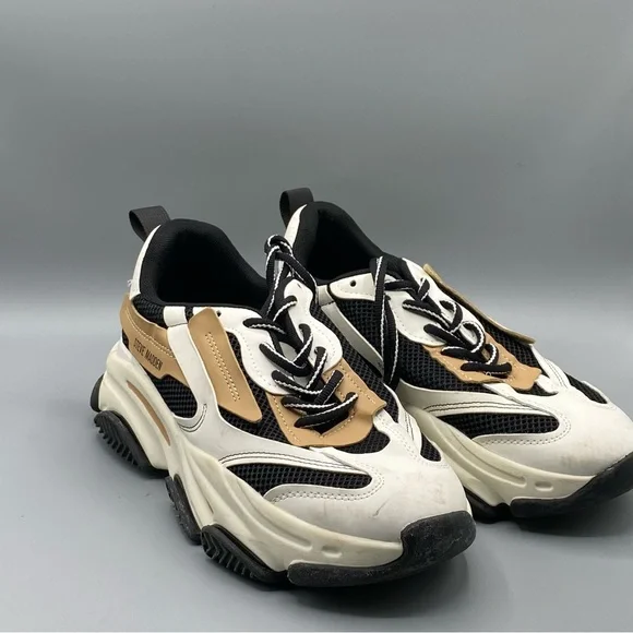 Steve Madden Men's Black and Cream Sneakers - Picture 4 of 4